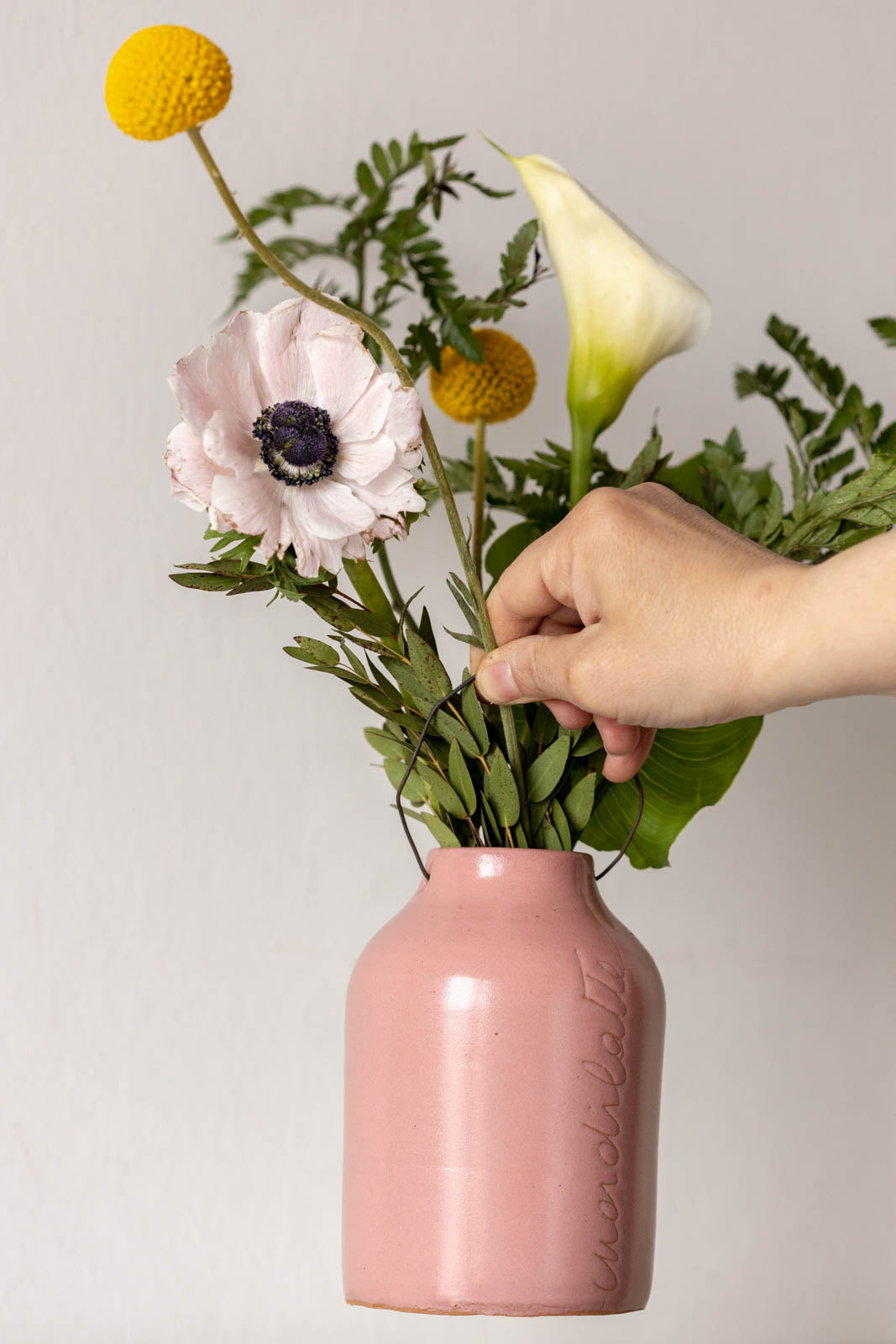 Vaso per fiori rosa antico altezza 15cm