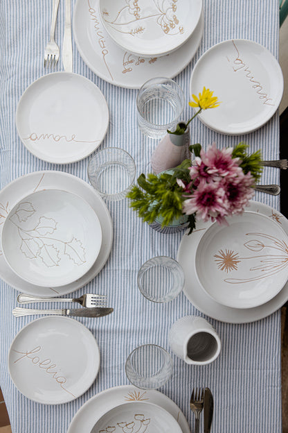 Servizio piatti ceramica bianca fatta a mano, piatto piano, da dessert e  piatto fondo – Studio Ramina