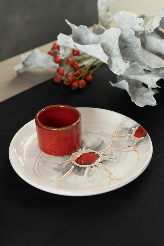 Set caffè per due - 1 piatto da dessert e 2 tazzine
