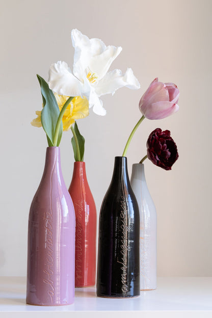 Vaso bottiglia portaunsorriso rosa
